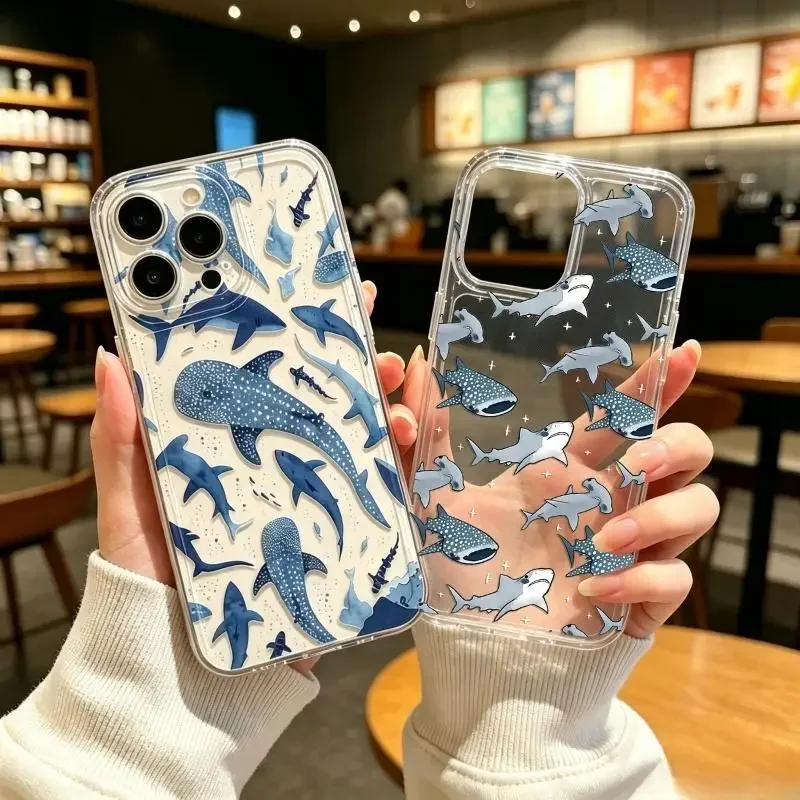 Ocean Shark Whale Print Case For Samsung Galaxy A57 A16 A06 A07 A35 A33 A32 A55 A15 A25 A05 A05S A54 A24 A34 A52 A52S A56 A36