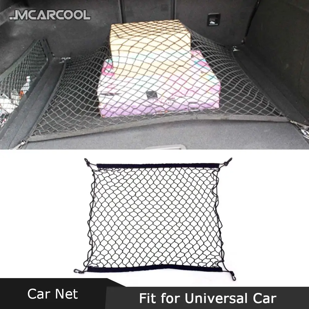 

Car Accessorise 70 x 70cm For Universal Car Trunk Luggage Storage Cargo Organiser Nylon Elastic Mesh Net With 4 Plastic Hooks