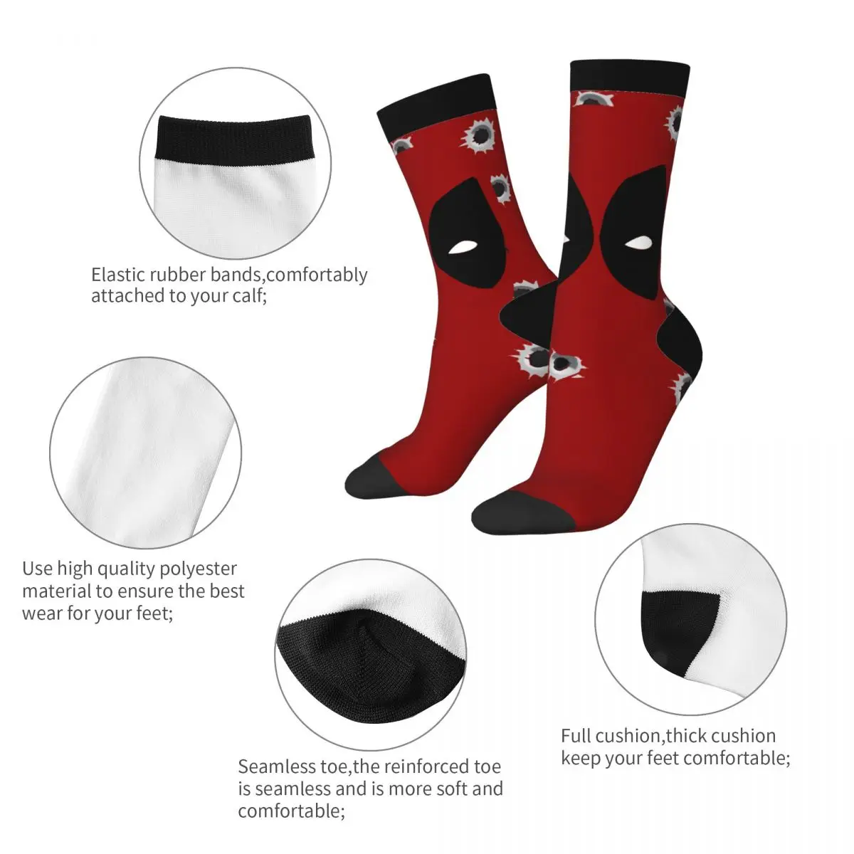 Deadpool Maximum Effort Socks Men's Women's Funny Happy Socks Harajuku Spring Summer Autumn Winter Stockings Gifts