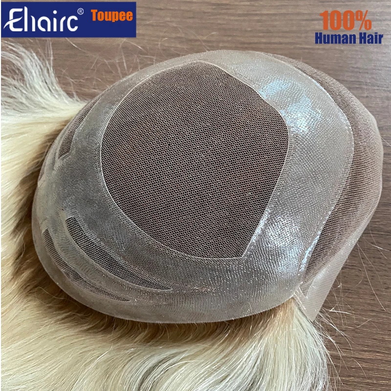 

Мужской протез волос с эффектом омбре, дышащий мужской парик, 6 дюймов, мужской капиллярный протез, парик, мужские парики для мужчин, 100% замена человеческих волос