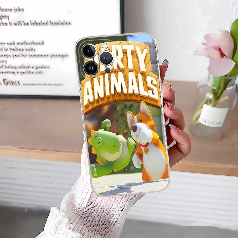 Game P-Party A-Animals Mousepad Silicone Soft for iphone 15 14 13 12 11 Pro Mini XS MAX 8 7 6 Plus X XS XR Cover