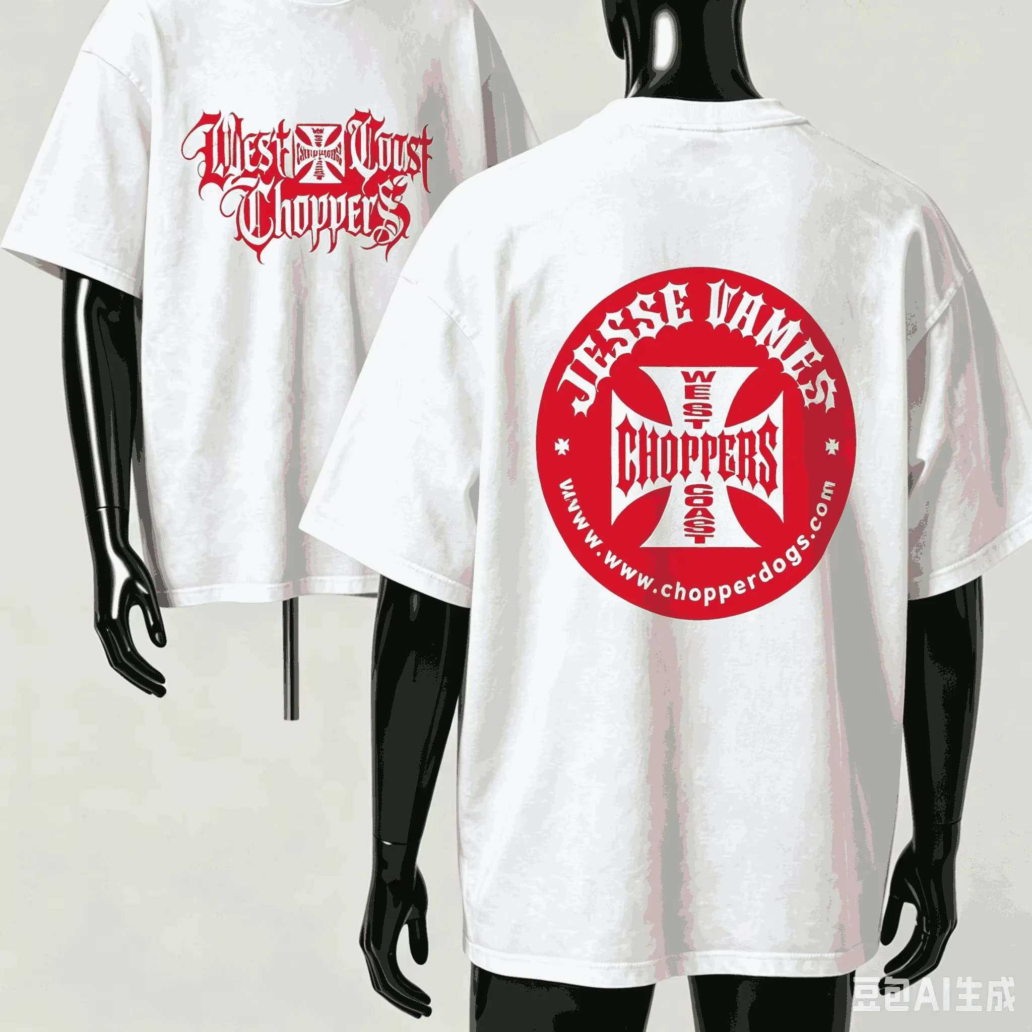 T-shirt West Coast Choppers pour les fans, unisexe, surdimensionné, à manches courtes, style streetwear, de haute qualité, doux, pour couples