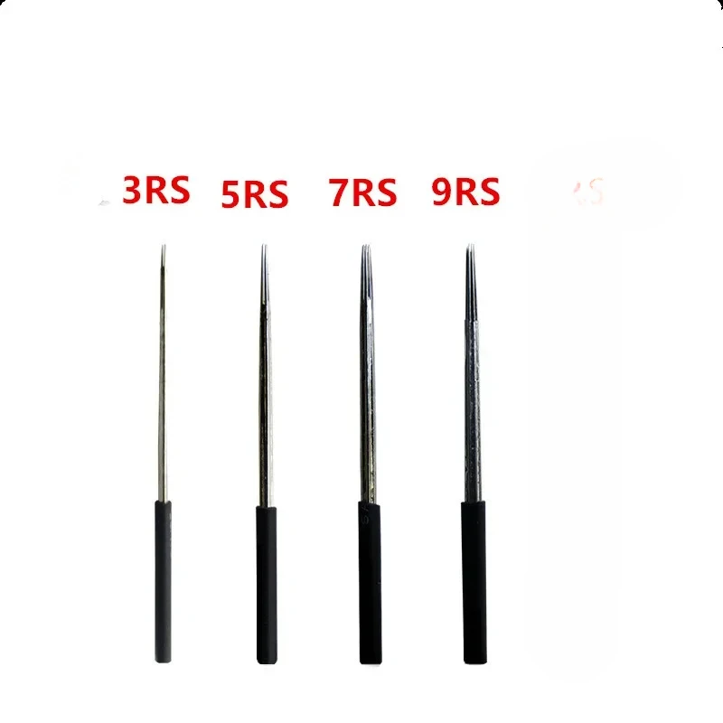 50pcs Microblading 0.28 MM 1P Round Permanent Makeup Eyebrow 3RS/5RS/7RS/9RS/11RS Manual Tattoo Fog Needles For Lamina Blade Agu