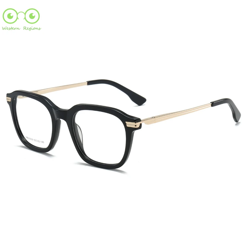 إطار مربع كلاسيكي بسيط، إطار نظارات قصر النظر العصري الجديد للرجال والنساء، حمض الأسيتيك بالإضافة إلى إطار سبيكة، حدود سميكة متعددة الاستخدامات