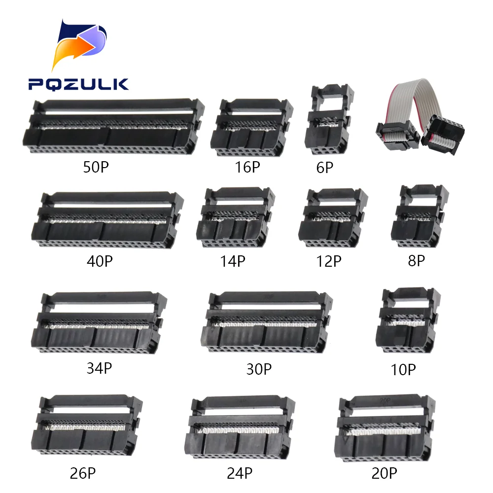 FC-6P FC-8P FC-10P FC-14P FC-16P Do FC-40P Gniazdo IDC 2x5 Pin Dwurzędowe Raster 2,54mm Złącze IDC 10-Pinowe Gniazdo Kablowe