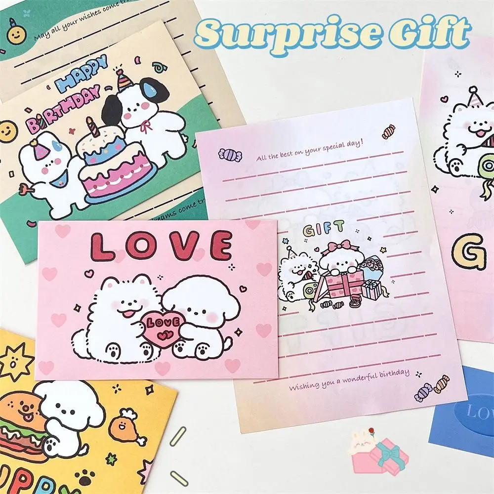 School Office Happy Birthday Envelope Stationery Writable Letter Paper Animal Cute Letter Pads Greeting Card