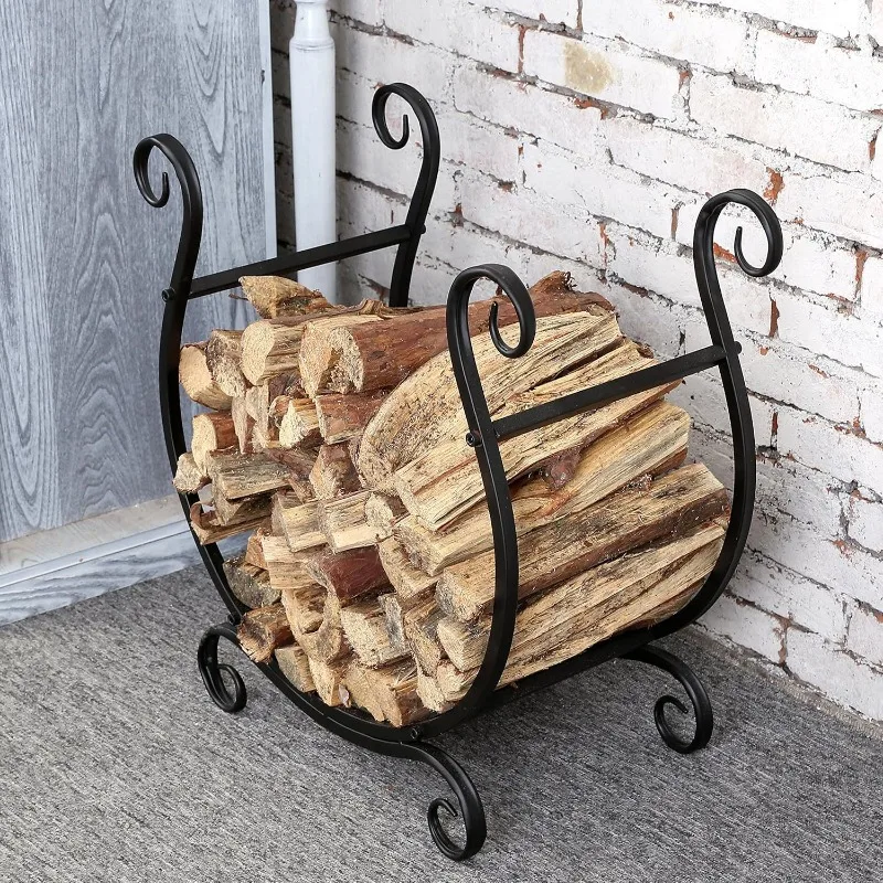 

Single-layer simple wood storage rack, indoor firewood rack, outdoor wood shelf storage