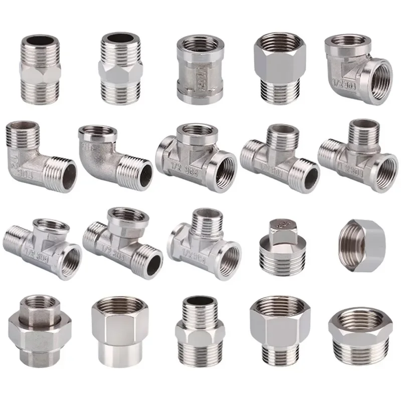 1/2 3/4 BSP Female Male Thread Tee Type Reducing Stainless Steel Elbow Butt Joint Adapter Adapter Coupler Plumbing Fittings