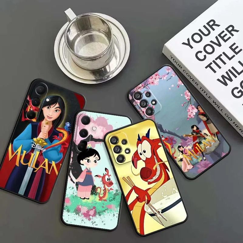 

Cartoon Mulan Cute For Samsung A73 A72 A71 A55 A54 A53 A52 A51 A13 A22 A16 A15 A05s A14 A05 A06 5G Black Phone Case