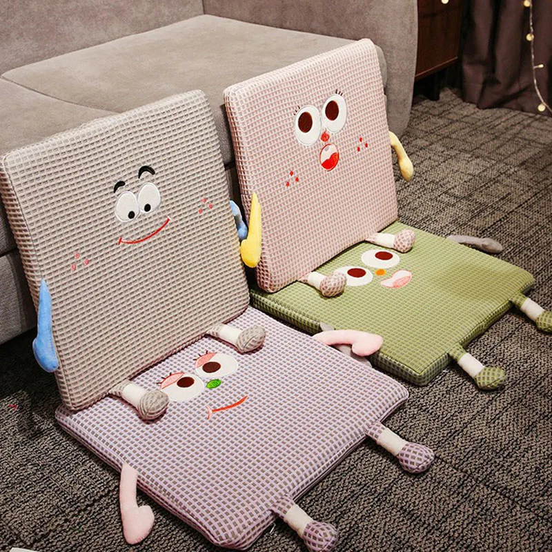 

Summer Ice Bean Memory Cotton Cushion Waffle Breathable Removable Office Back Cushion Cooling Comfortable Sedentary Artifact