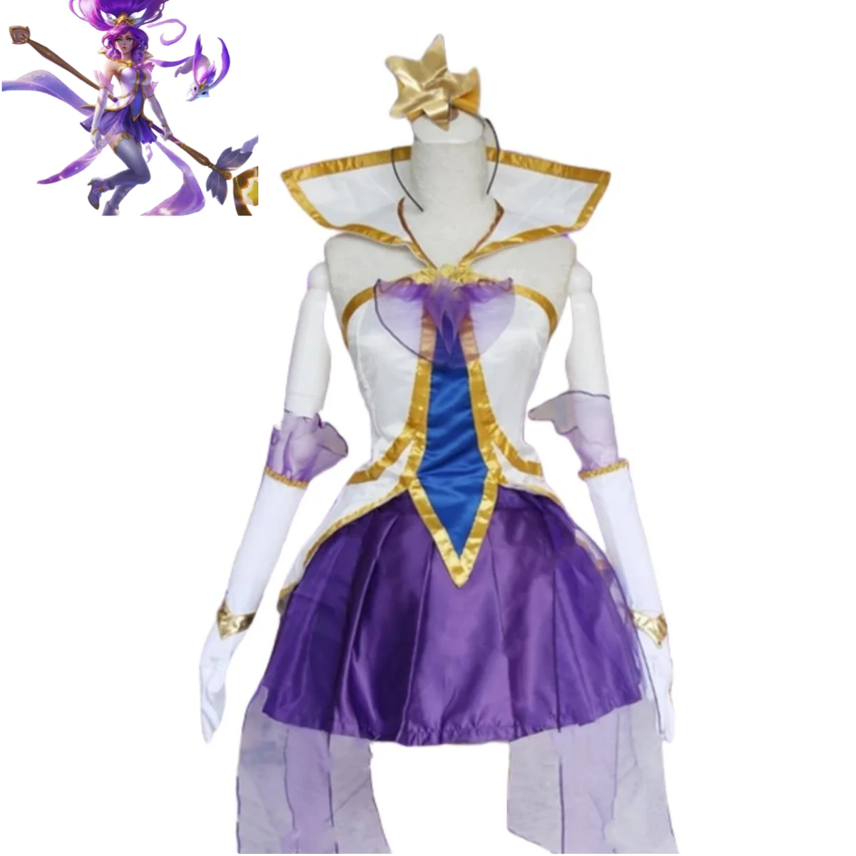 

Game LOL Star Guardian of Soraka Janna Cosplay Costume The Starchild Purple Skirt Wig Adult Woman Sexy Halloween Suit 2025