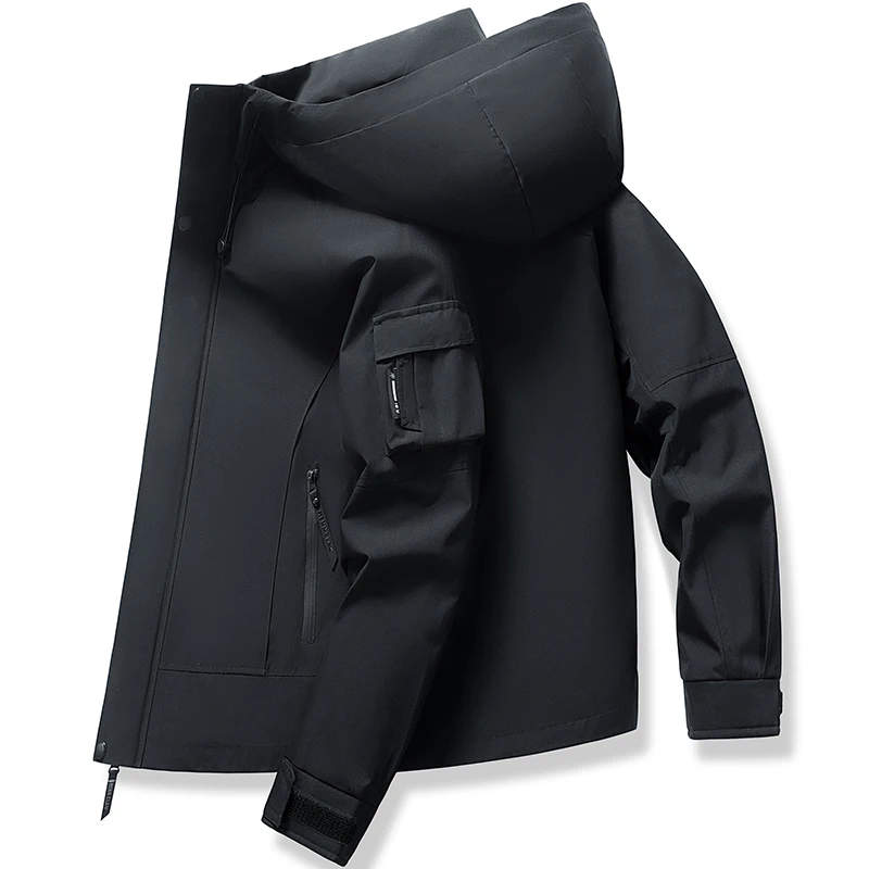 

Мужская демисезонная куртка Pemon: модная, брендовая, с капюшоном, рабочая одежда, из полиэстера, на молнии, с длинными рукавами