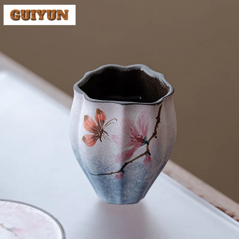

2pc/lot Hand-painted Magnolia Teacup Traditional Tea Bowl Tea Pair Tea-tasting Smelling Cup Jianzhan Master Cups Tea Set 70ml