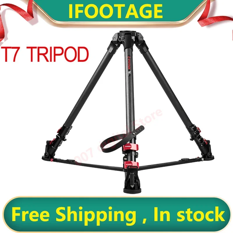 FOOTAGE Wild Bull T7 Carbon Fiber Professional Video Camera Tripod Stand for 75mm bowl K5 Fluid Head for GH5 5D A7S DSLR Camera