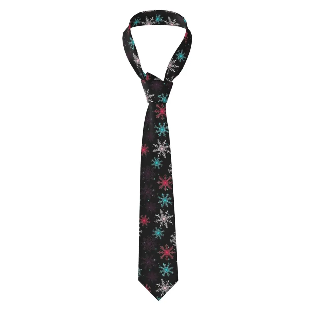 Christmas Tie Colorful snowflakes Printed Neck Ties Classic Elegant Collar Tie Men Women Wedding Party Necktie Accessories