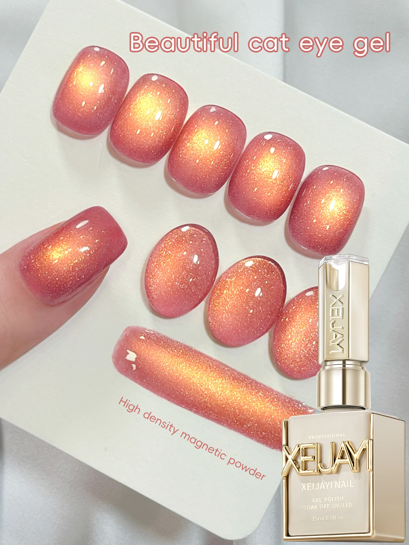 Xijayi 1pc 15ml rosa olho de gato unha gel polonês semi permanente arte do prego imersão uv led salão de beleza diy gel do salão de beleza para mulher