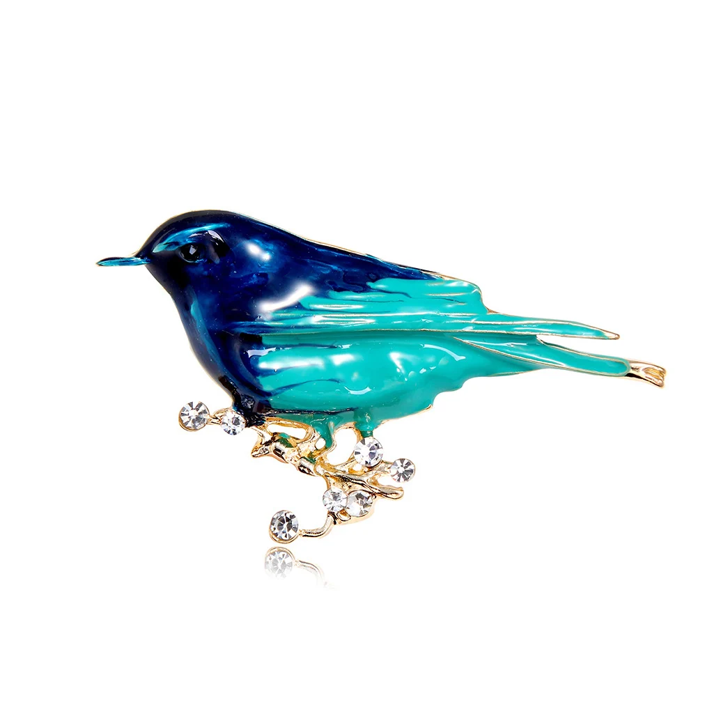 Fashion Cute Flower Wreath Small Bird Brooches For Women Animal Brooch Pins Costume Coat Corsage Suit Scarf Dress Jewelry Gift image 5