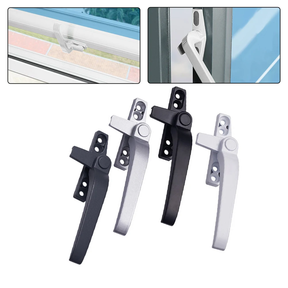 2pcs Aluminum Alloy Window Handle Seven Shaped Left And Right Handle Sliding Glass Door And Window Lock Buckle Windows Handle