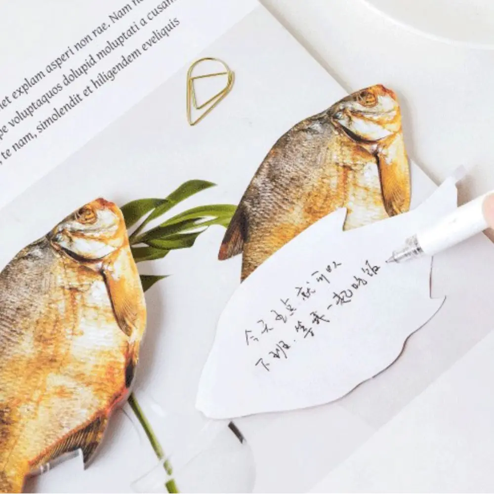 Style Students Gift for Home Office Simulation Fish Meat Sticky Notes School Stationery Supplies Memo Pad Self-Adhesive Pads