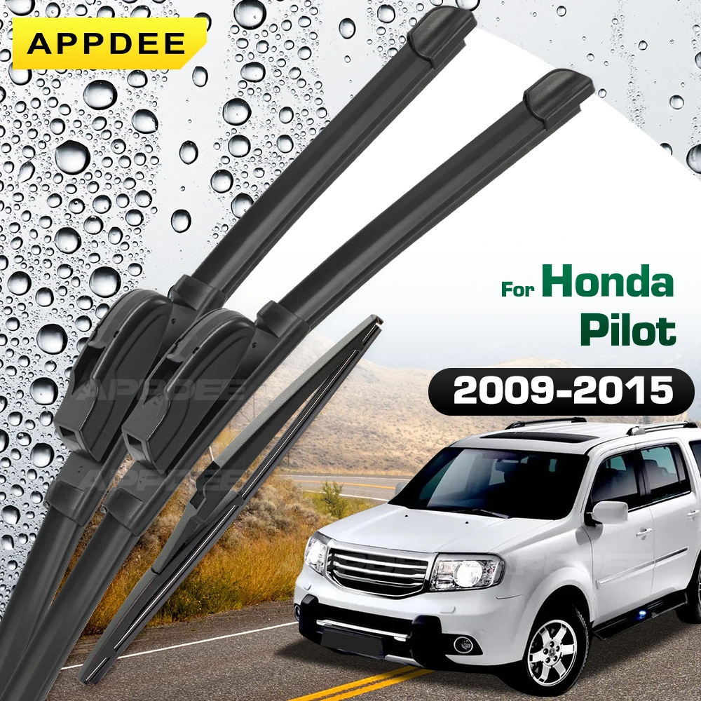 

Передний и задний дворник для Honda Pilot MK2 2009-2015, силиконовые и резиновые щетки стеклоочистителя, щетки для лобового стекла, окон
