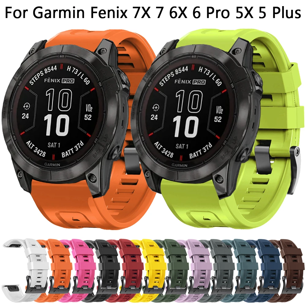 

22/26mm Silicone Strap For Garmin Fenix 7X 7 6X 6 Pro 5 5X Plus Epix Pro Gen 2 Watch Band Forerunner 955 945 Quick Fit Bracelet