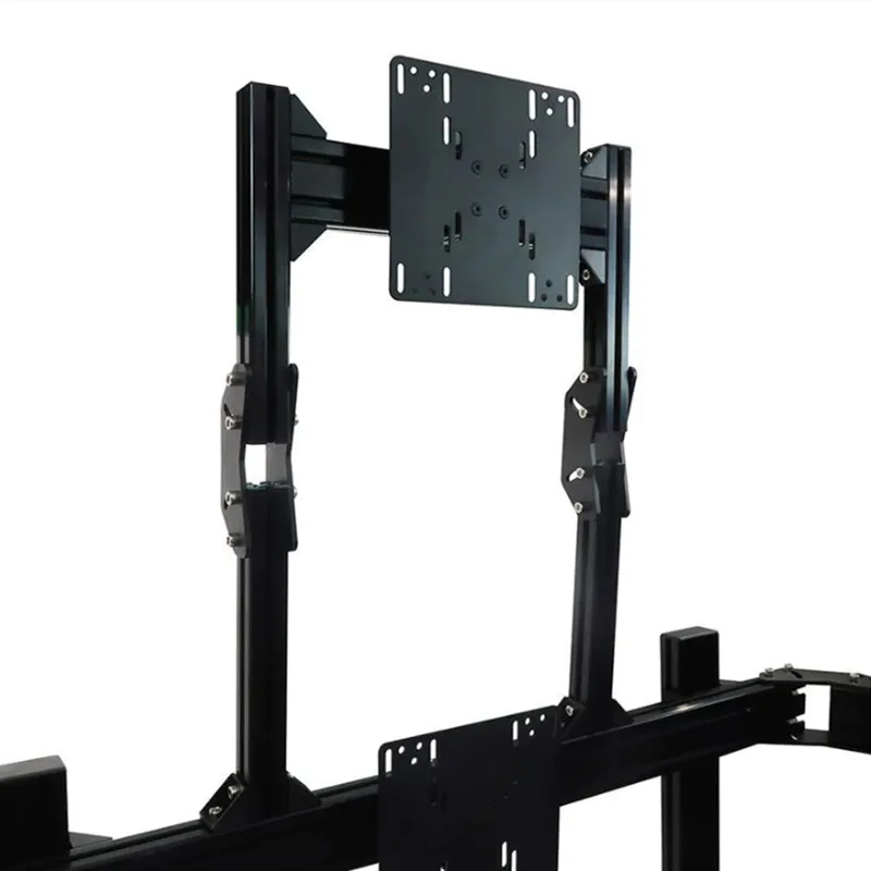 Aluminum Profile Four Screen Multi TV Mounting Hanger Bracket Quad Monitor Stand For Sim Rig Racing Cockpit Simulator
