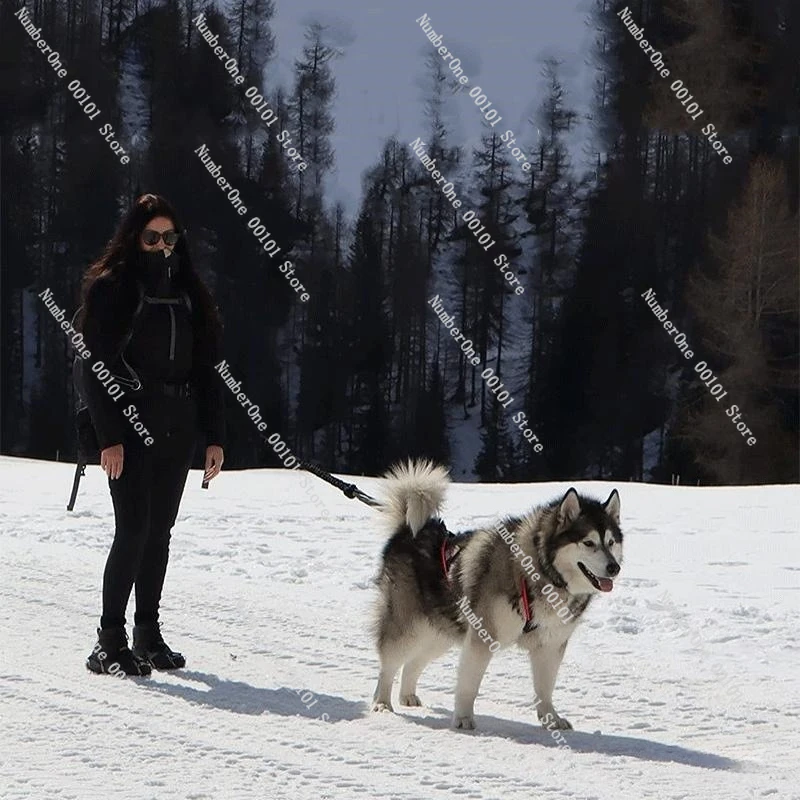 Dog Sled Pulling Harness Reflective Strap Chest Belt Ski Tow Rope Adjustable Sled Towing Harness Outdoor Snow Sports Pet