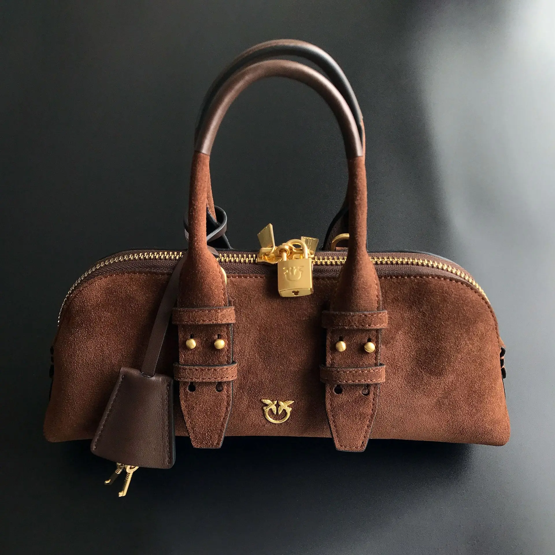 2026 new high-quality Genuine top-grain leather first-layer leather swallow  bowling handbag luxury    