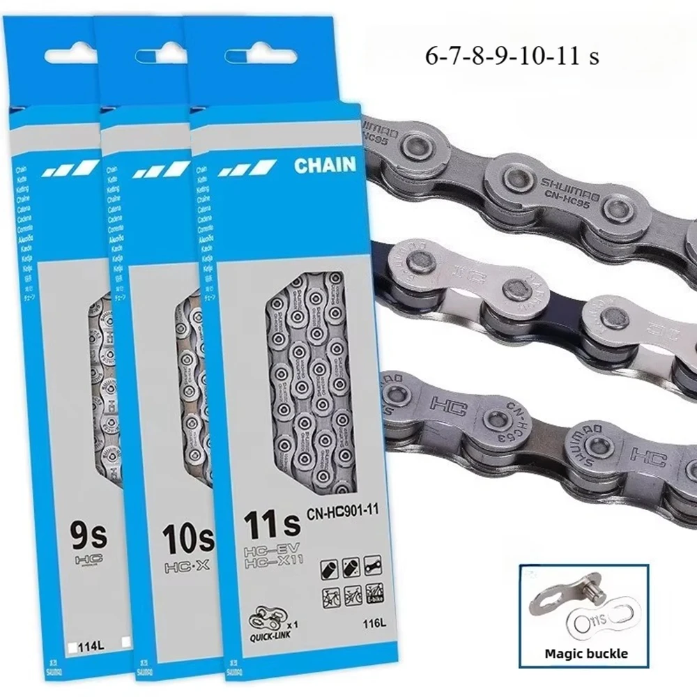 

Оригинальные цепи для горных велосипедов 6/7/8/9/10/11 скоростей, 116 звеньев, запчасти для MTB велосипедов