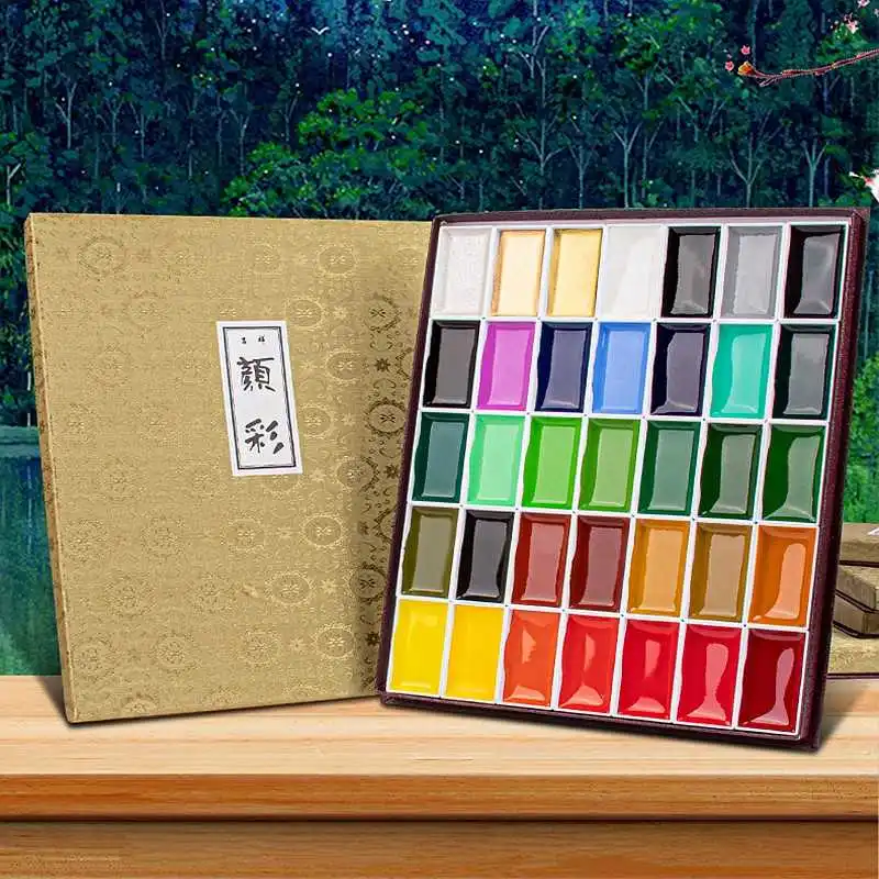 Japanese Sakura 12/24/35/48/60 Colors Solid Watercolor Paint Set Professional Water Color For Painting Art Supplies Aquarela