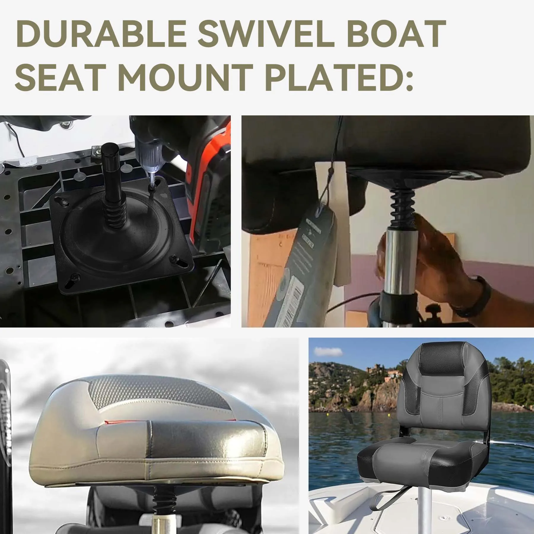 Boat Seat Base Pedestal Boat Seat Pin Mount Plated for 3/4" Marine Pedestal Post,Zinc Plated Steel Pin Swivel Mount