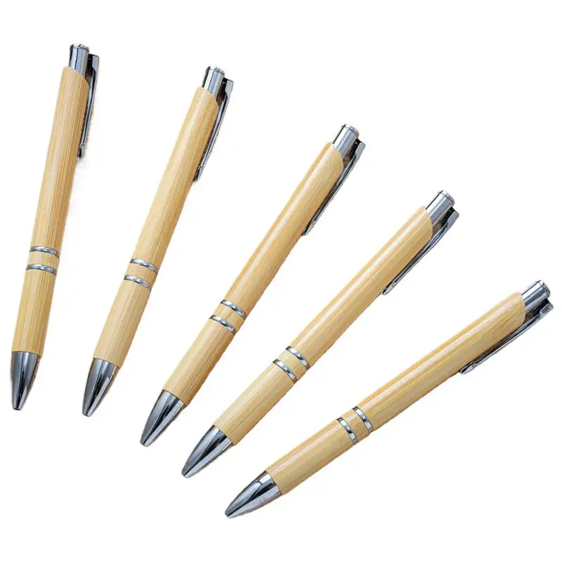 50PCS Bamboo Ballpoint Pen Black Ink Student Office Advertising ballpoint pens