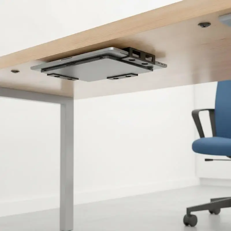 Under Desk Laptop Mount Practical Metal Storage Shelf for Laptops Keyboards Ideal Gift for Office Workers Students