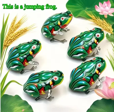 

Ретро-игрушка на пружинке: прыгающая лягушка, классическая заводная игрушка, ностальгический подарок из детства, развивающая игра для детей