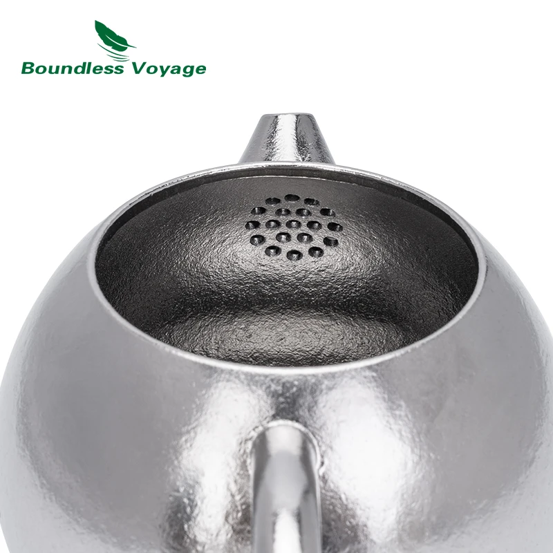 Boundless Voyage Titanium Teapot, Lightweight Loose Leaf Kettle with Anti-Scald Handle & Lid, Tea Maker for Home Office Ti3111D
