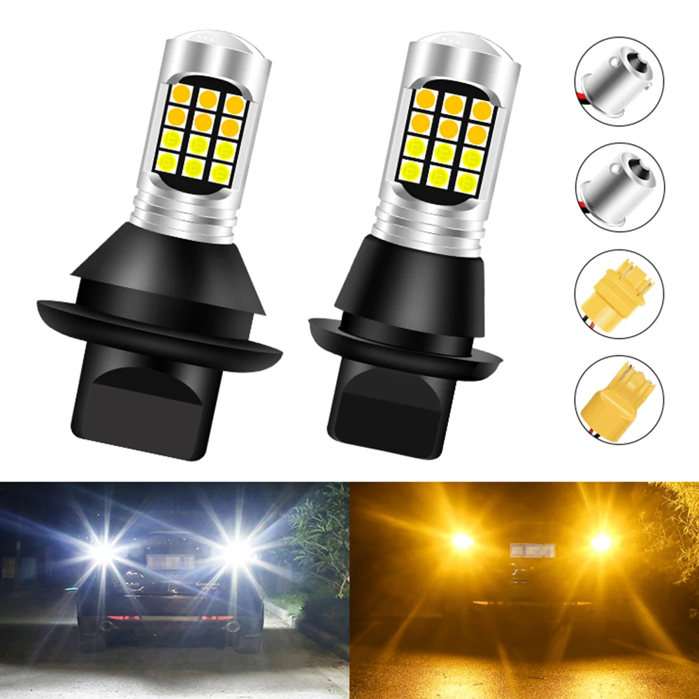 

DRL Turn Signal PY21W P21W LED 1156 BA15S BAU15S T20 7440 W21W 3156 3030 30smd Dual Mode Daytime Running Light White & Yellow