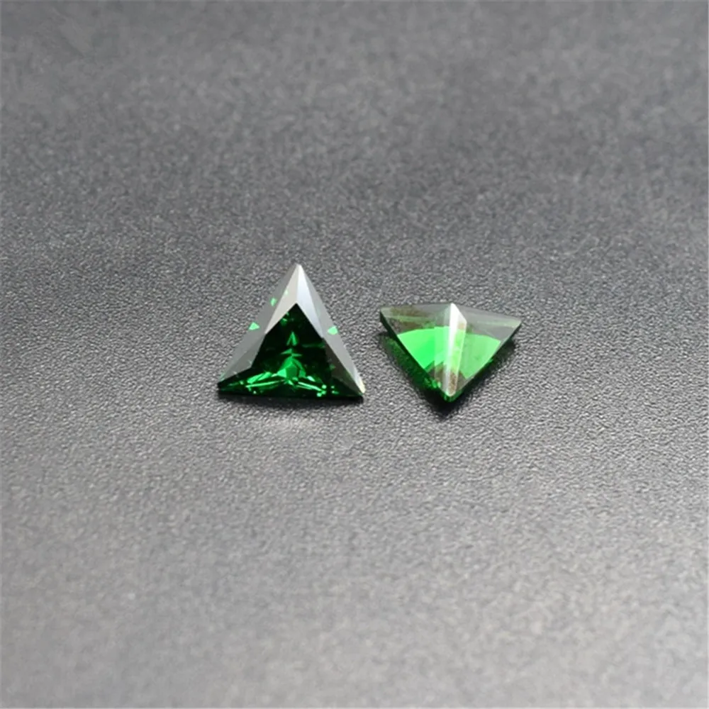 Medium Green Triangle Faceted Emerald Gem Multiple Sizes to Choose
