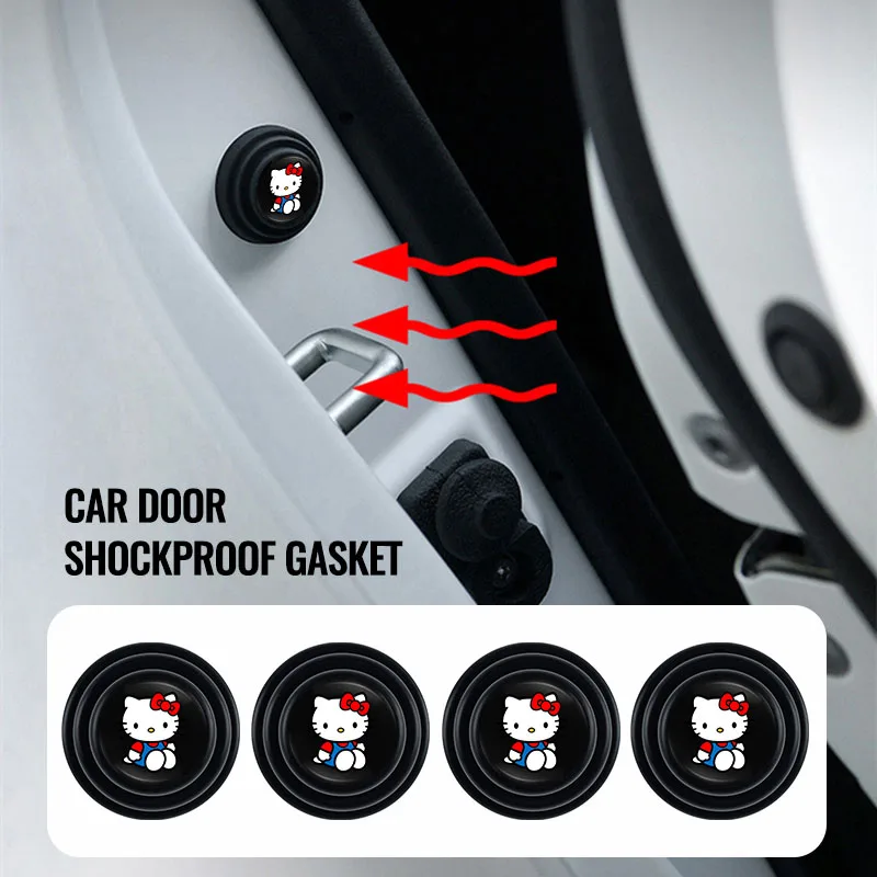 Sanrio Hello Kitty Car Door Shockproof Gasket Shock Absorbing Buffer Pad Auto Sticker Accessories For BMW Audi Ford SEAT Renault