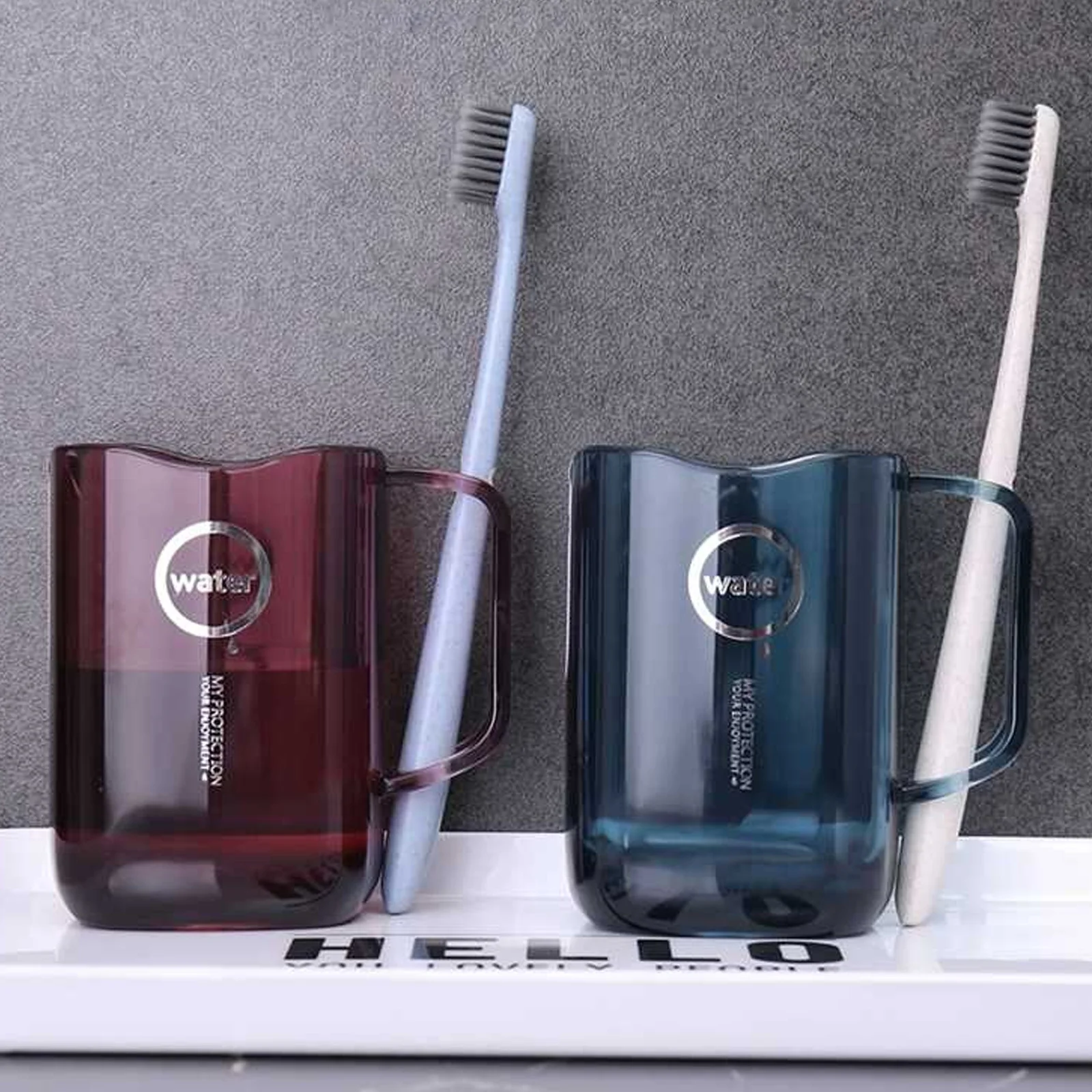 

1Pcs Environmental Toothbrush Cup Smooth Polished Crystal Clear Travel Accessory Household Supply Washing Cup