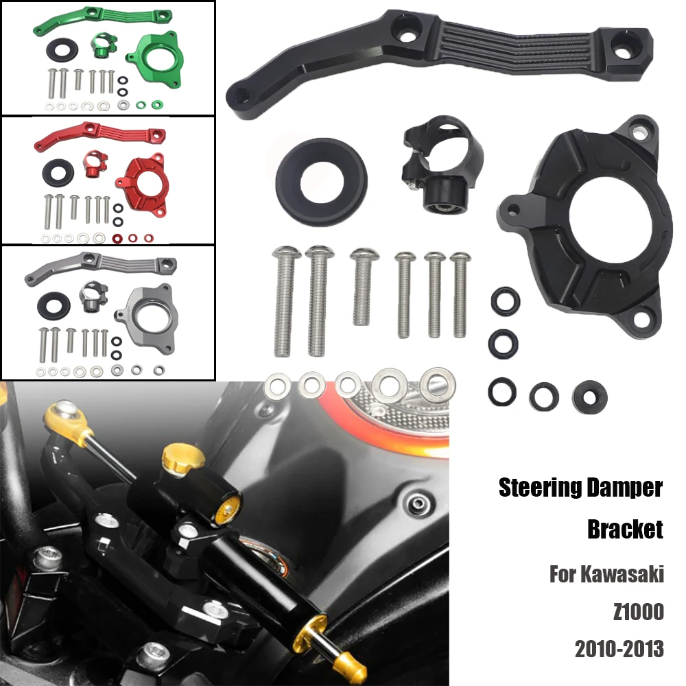 

Motorcycle CNC Aluminum Parts Steering Damper Mounting Bracket Kit For Kawasaki Z1000 2010-2013