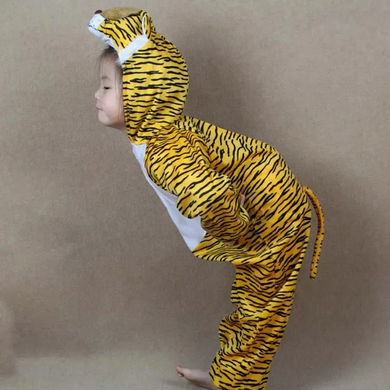 Umorden 2-8Y Toddler Kids Child Tiger Costume tuta con cappuccio per ragazzi ragazze Animal theme Party Fancy Dress