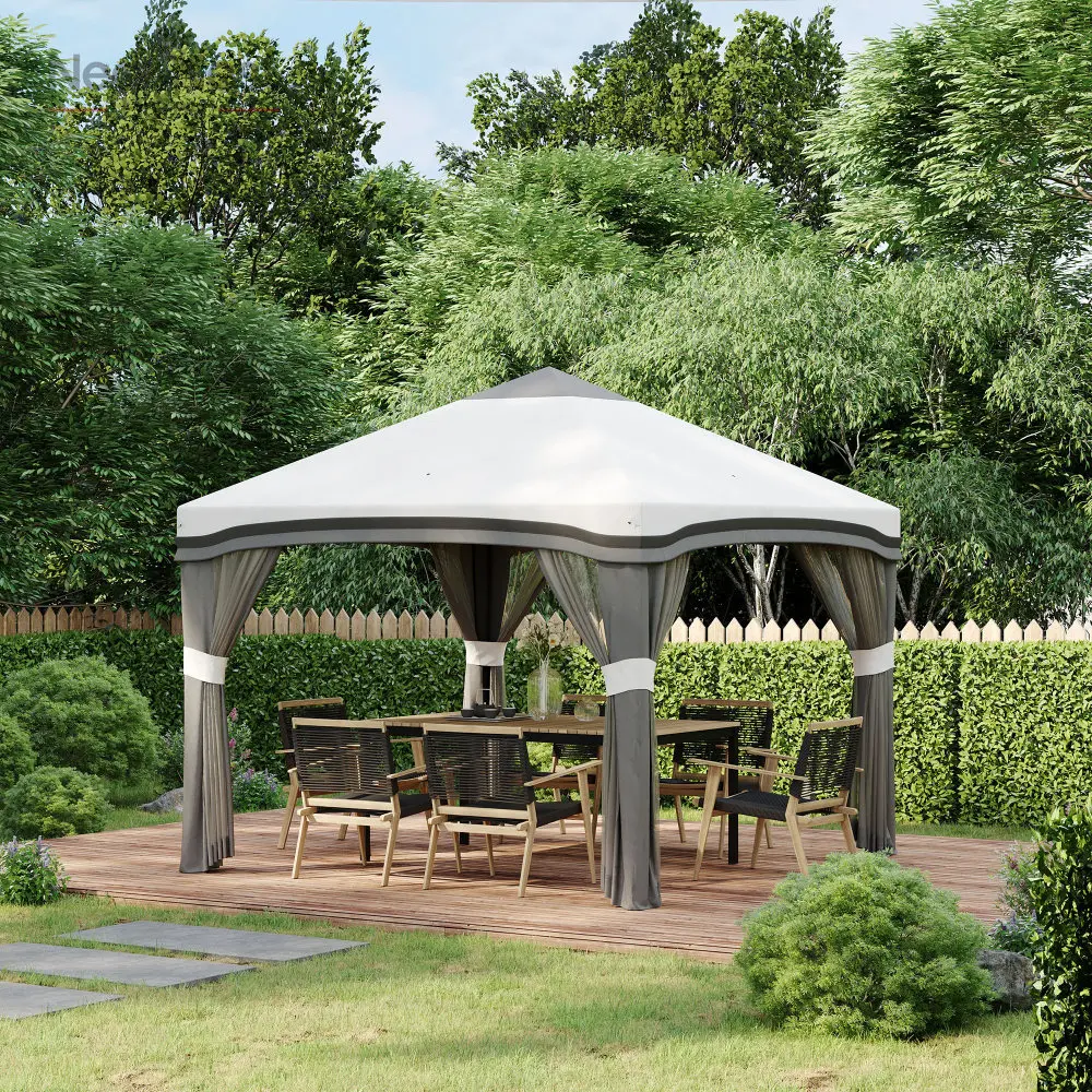 

Pop Up Canopy Tent with Netting, Height Adjustable, with Wheeled Carry Bag and 4 Sand Bags for Outdoor, Garden, Patio, Gray