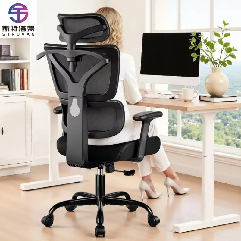 

Ergonomic Executive Gaming Chair Adjustable Headrest Modern Design for High Desks Drafting Tables for Conference Reception
