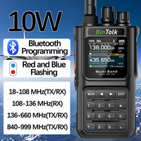 BinTolk Walkie Talkie BT8000 10W Tri Power Wireless Bluetooth Phone Programming Noise Reduction Flashing Portable AM FM CB Radio
