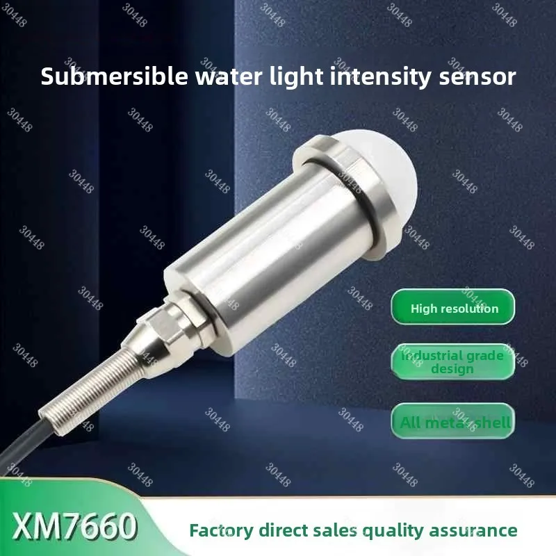 Light Intensity Sensor Submersible Water Illuminance Meter High-Precision Lux Meter RS485 Light Tester