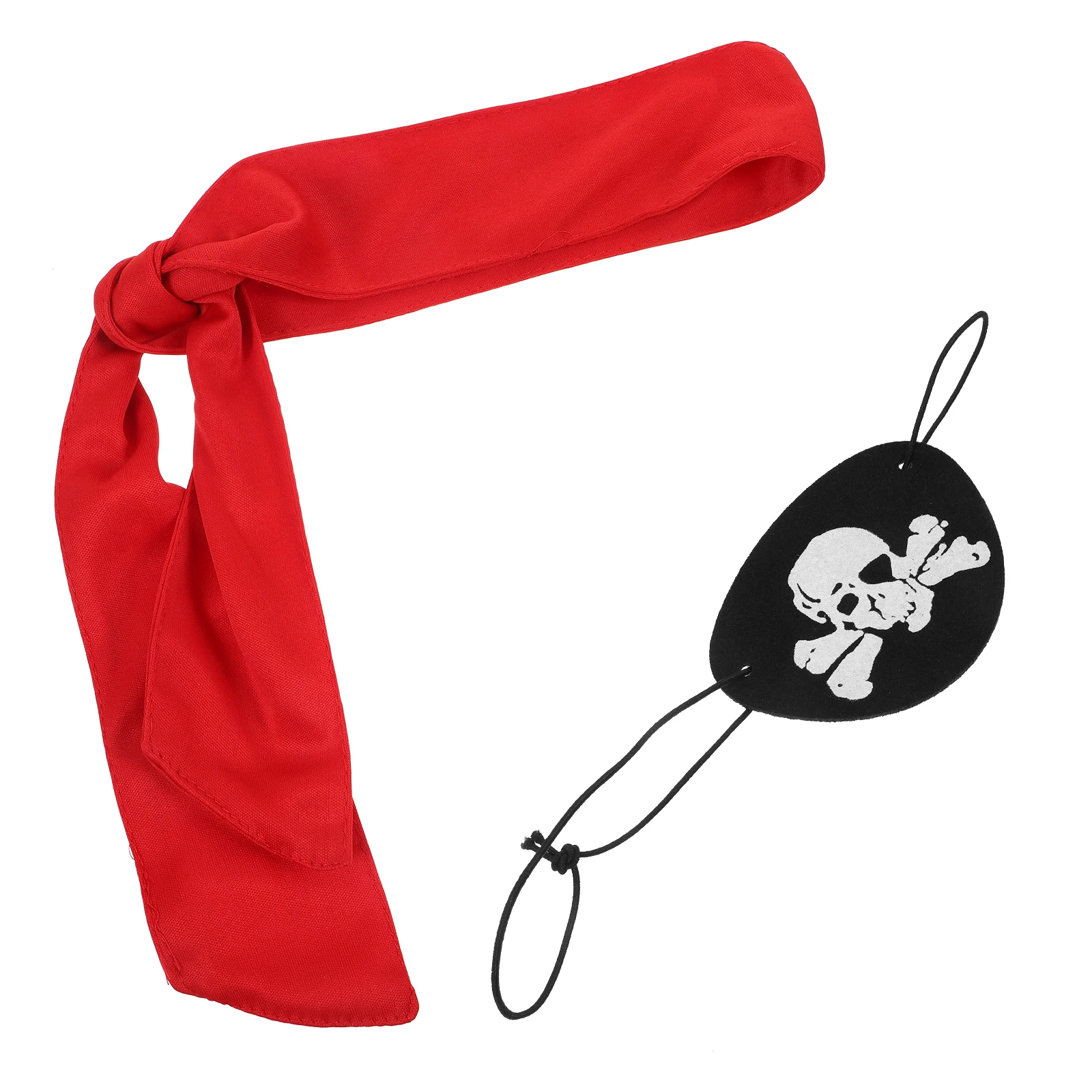 

Pirate Turban Red Bandana Adult Women Men Costume Props Halloween Party Accessories Skull Eye Patch Adjustable Size Headwear