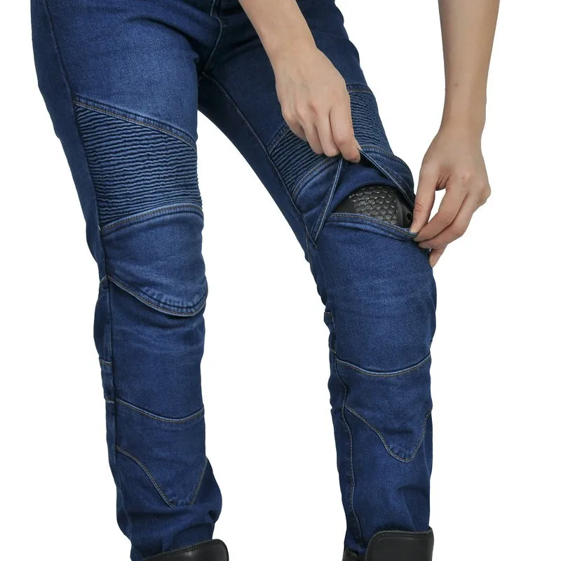 Volero Pantaloni da equitazione per motociclisti da donna Motocross Protezione classica Jeans da ciclismo Pantaloni protettivi da cavaliere femminile