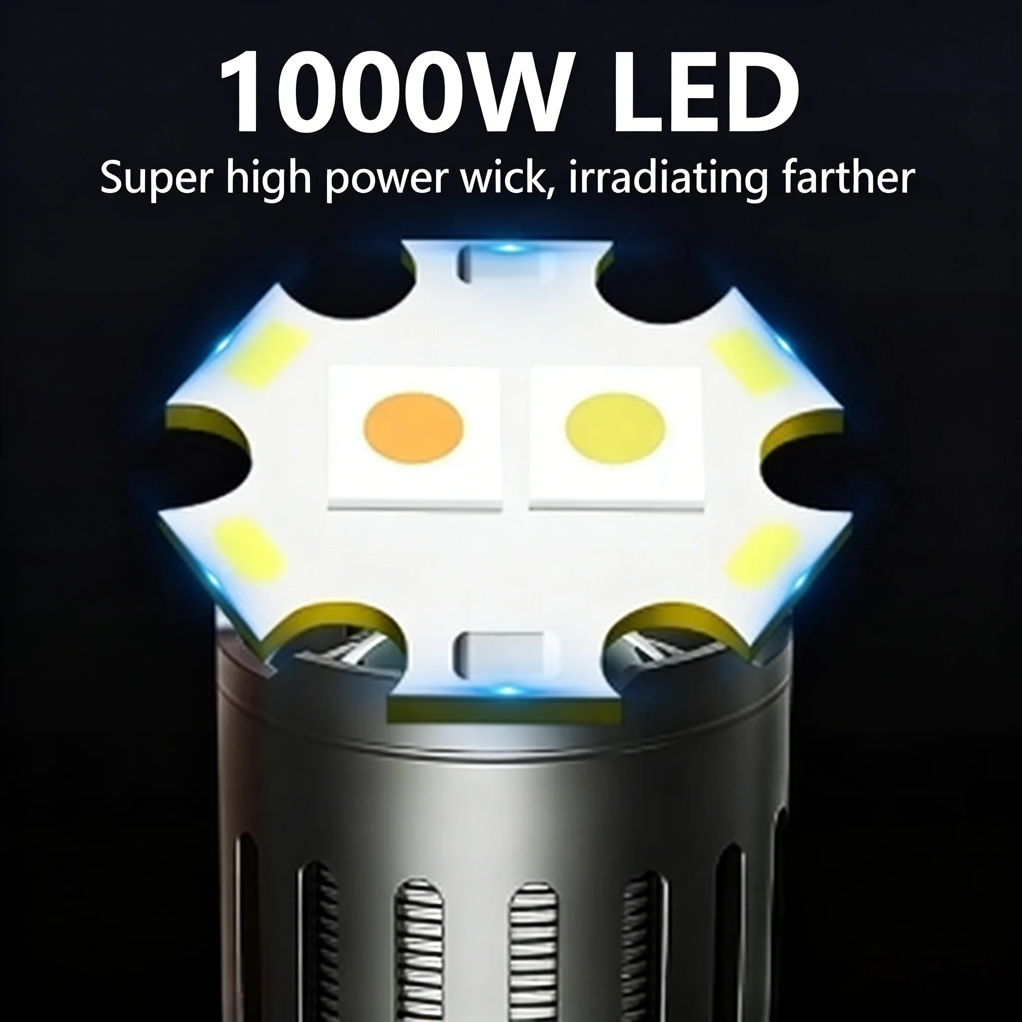 1000W High Power Flashlight Rechargeable Waterproof LED Light Dual Lasers Lamp Outdoor Emergency Lantern Camping Zoomable Lights