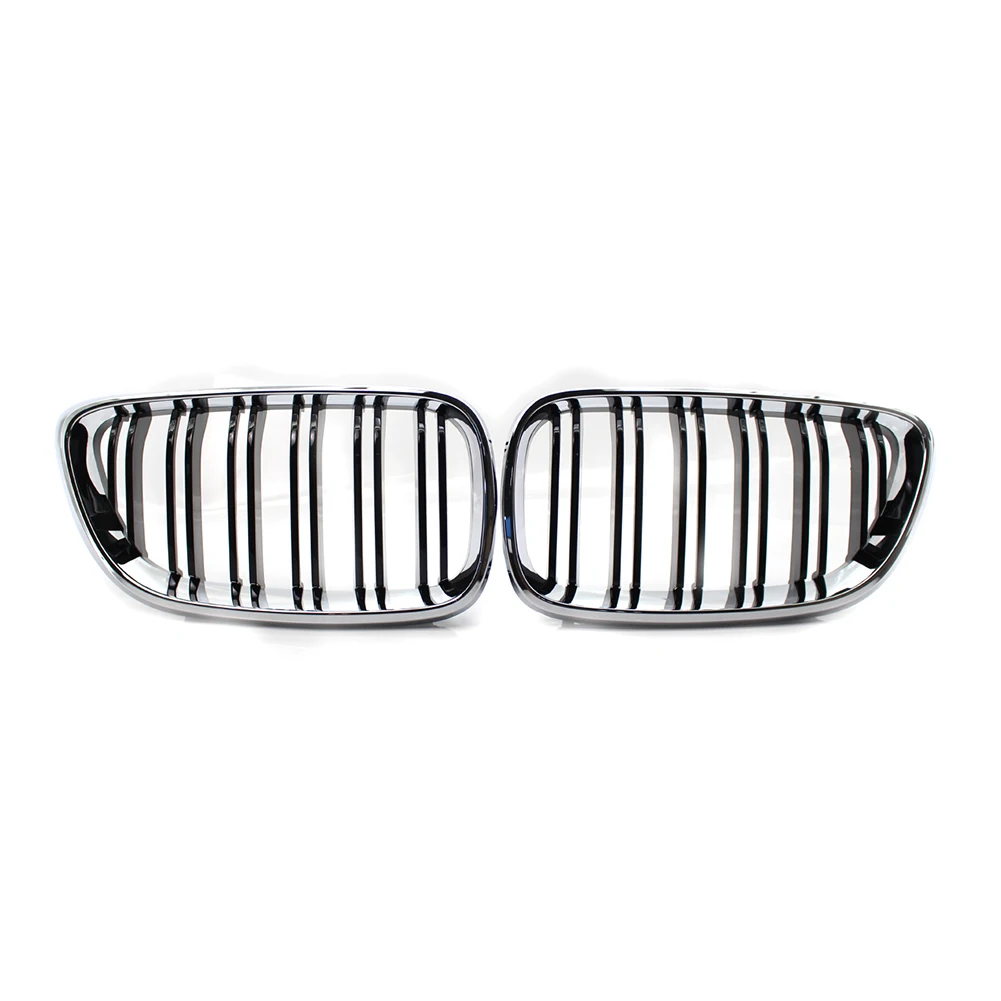 Car Styling Double Slat Front Grille For BMW F23 F22 F87 M2 2Series 2014 2015 2016 2017 2018 Chrome Gloss Black