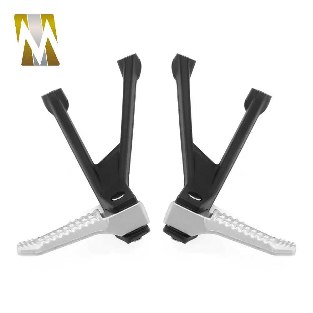 Motorcycle Black Chrome Rear Foot Pegs Pedal Footrest Compatible with Bmw S1000RR 2022 M1000RR 2020-2023 Rest Bracket Kit